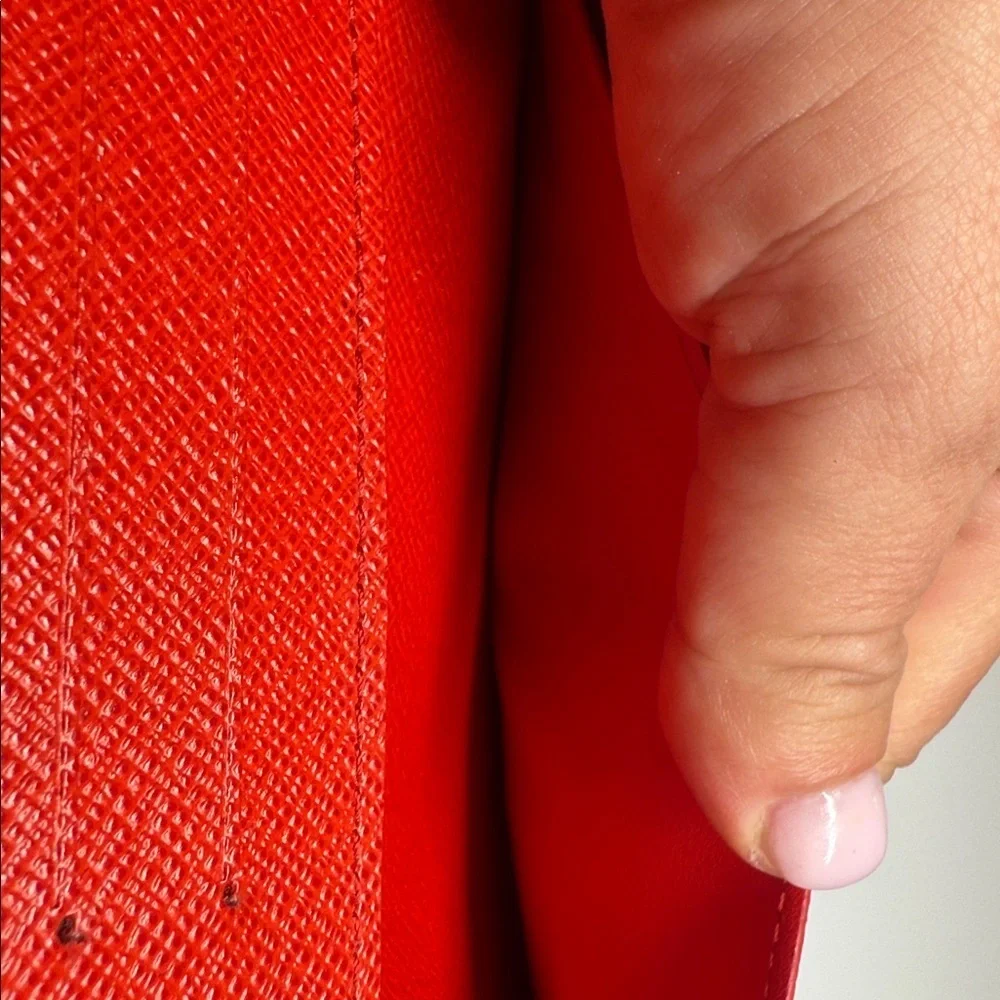 Louis Vuitton Monogram Portefeuille Adele Long Wallet with Red Interior